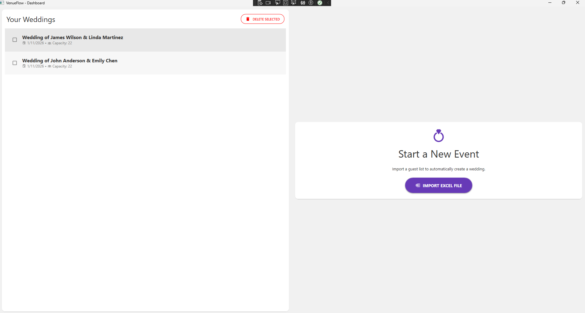 Screenshot of VenueFlow App